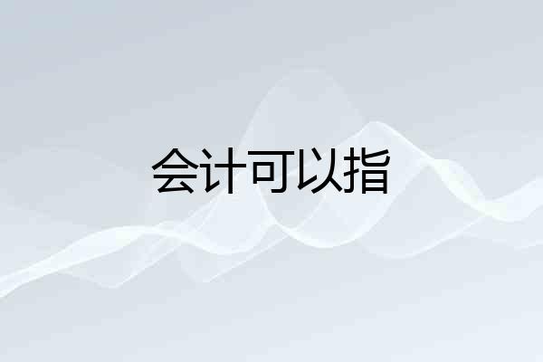 会计可以指