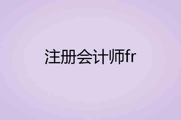 注册会计师fr