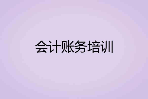 会计账务培训