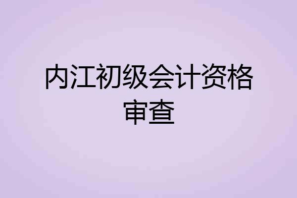 内江初级会计资格审查