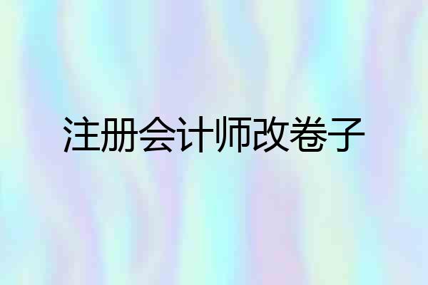 注册会计师改卷子