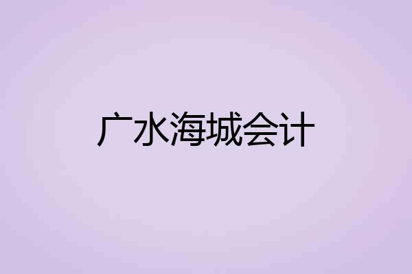广水海城会计