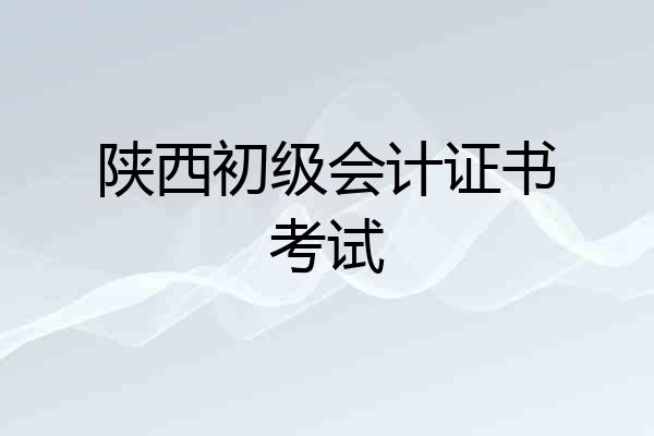 陕西初级会计证书考试