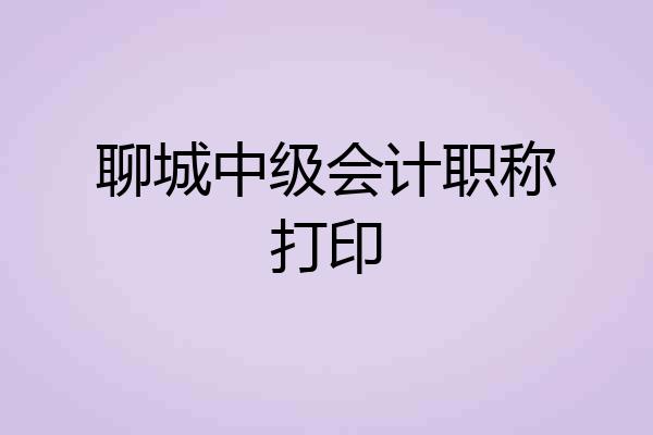 聊城中级会计职称打印
