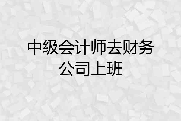 中级会计师去财务公司上班