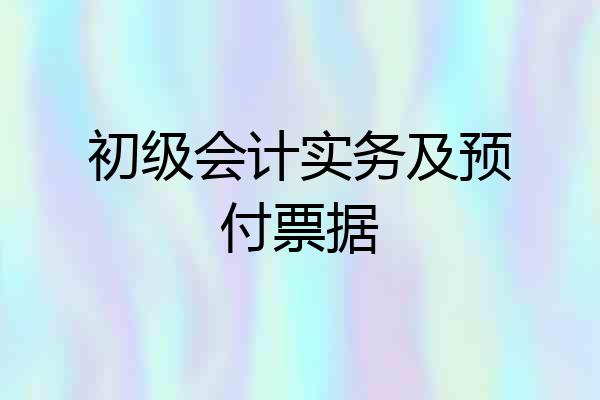 初级会计实务及预付票据