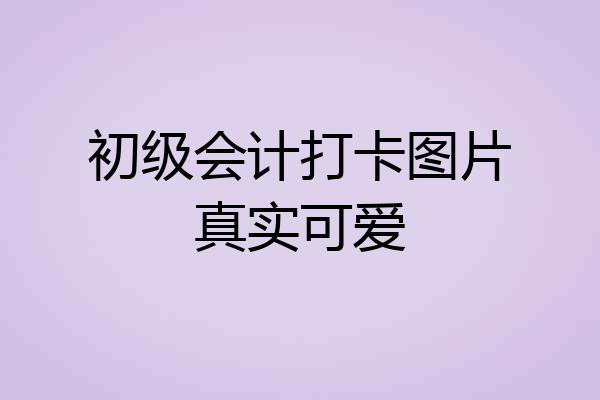 初级会计打卡图片真实可爱