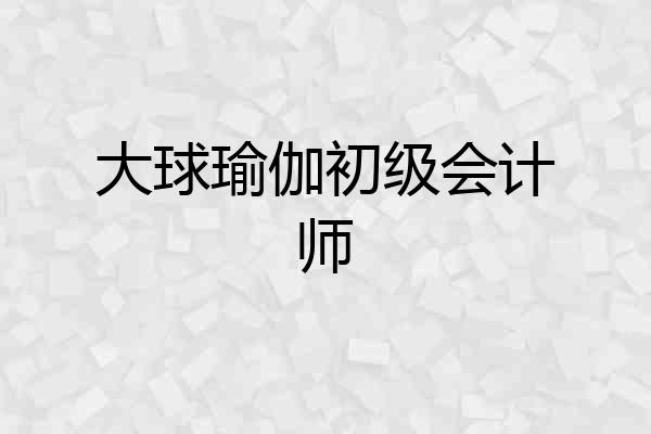 大球瑜伽初级会计师