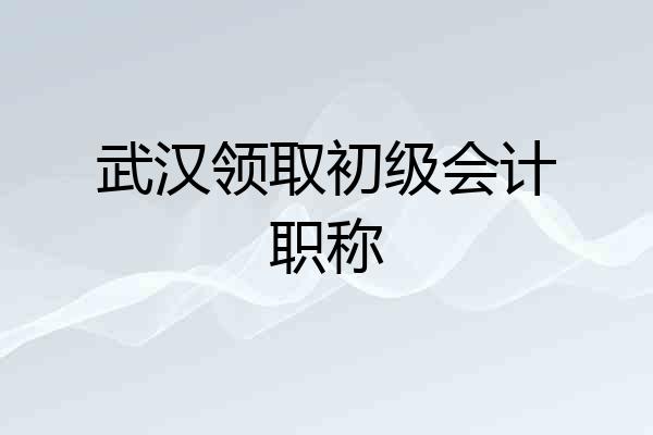 武汉领取初级会计职称