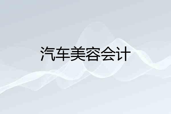 汽车美容会计