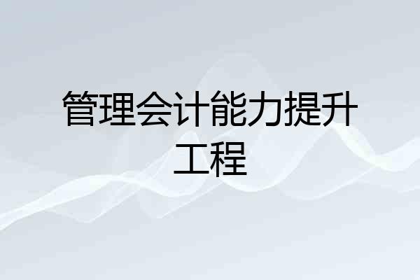 管理会计能力提升工程