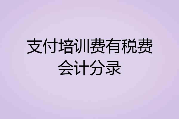 支付培训费有税费会计分录