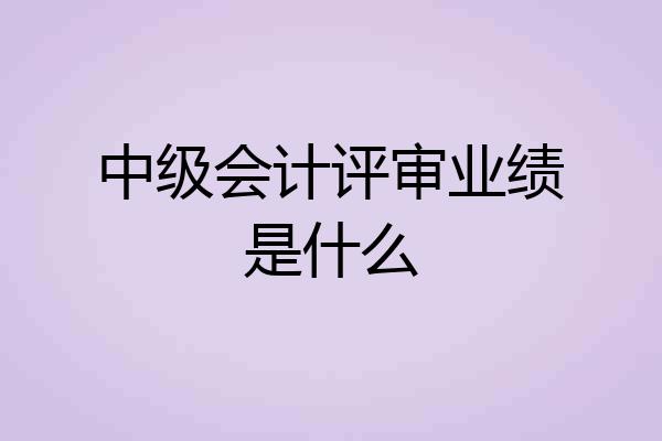 中级会计评审业绩是什么