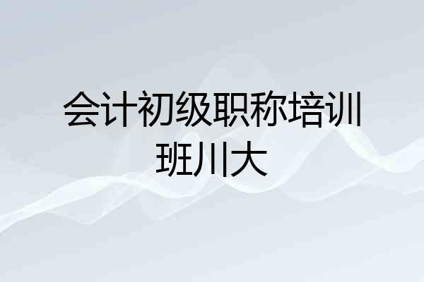 会计初级职称培训班川大