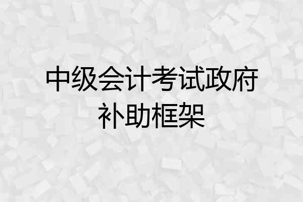 中级会计考试政府补助框架