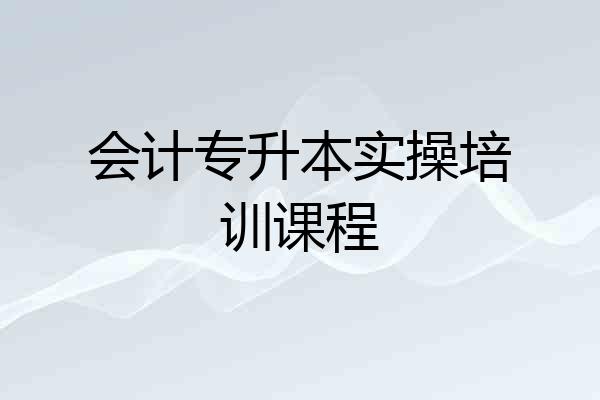会计专升本实操培训课程