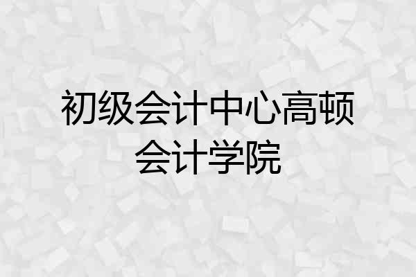 初级会计中心高顿会计学院