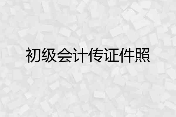 初级会计传证件照