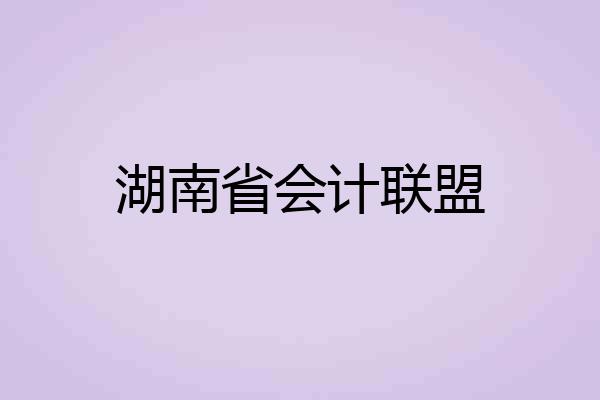 湖南省会计联盟