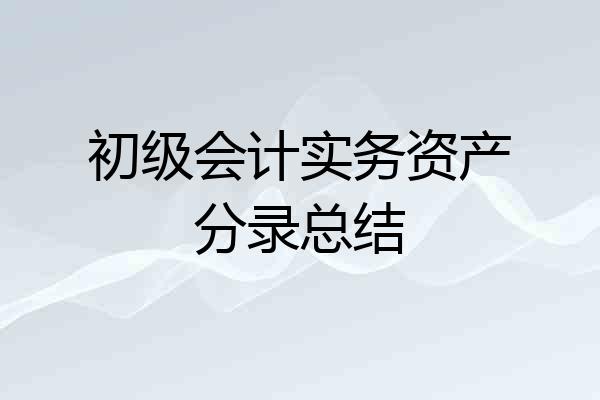初级会计实务资产分录总结