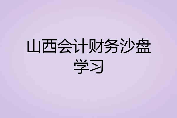 山西会计财务沙盘学习