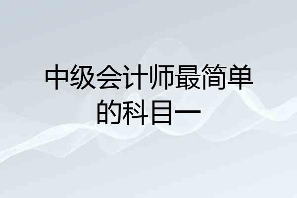 中级会计师最简单的科目一