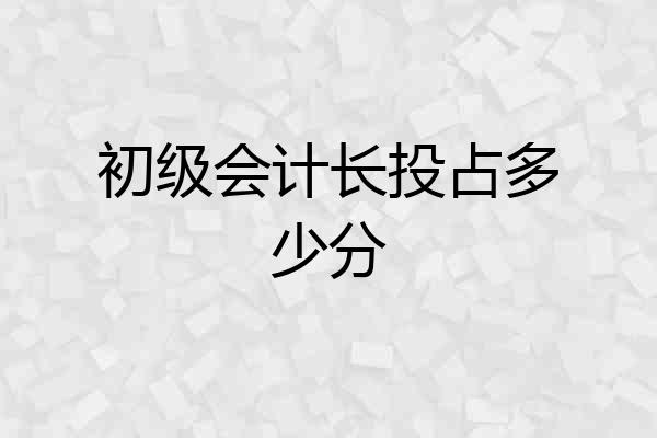 初级会计长投占多少分