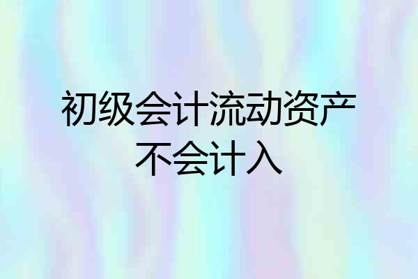 初级会计流动资产不会计入