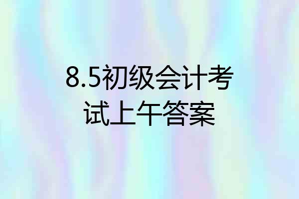 8.5初级会计考试上午答案