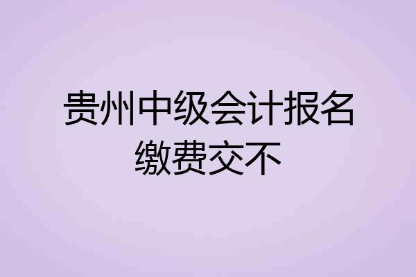 贵州中级会计报名缴费交不