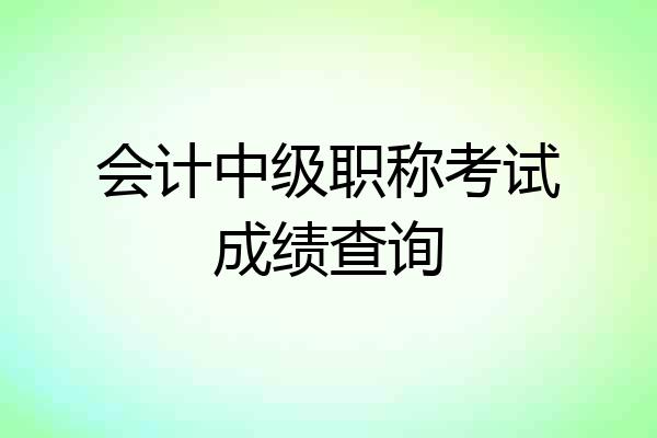 会计中级职称考试成绩查询
