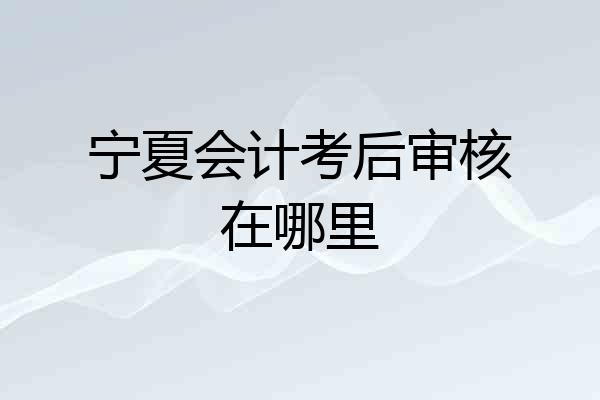 宁夏会计考后审核在哪里