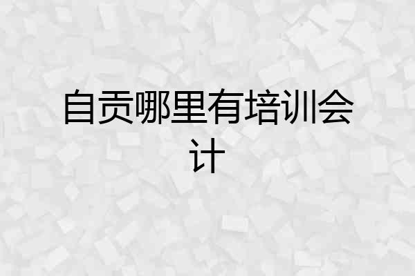 自贡哪里有培训会计