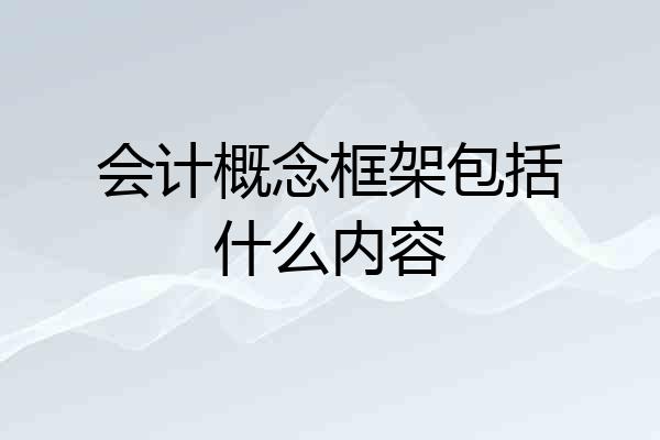会计概念框架包括什么内容