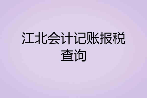 江北会计记账报税查询