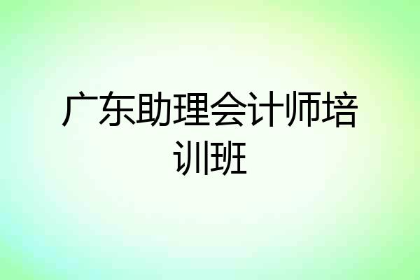 广东助理会计师培训班