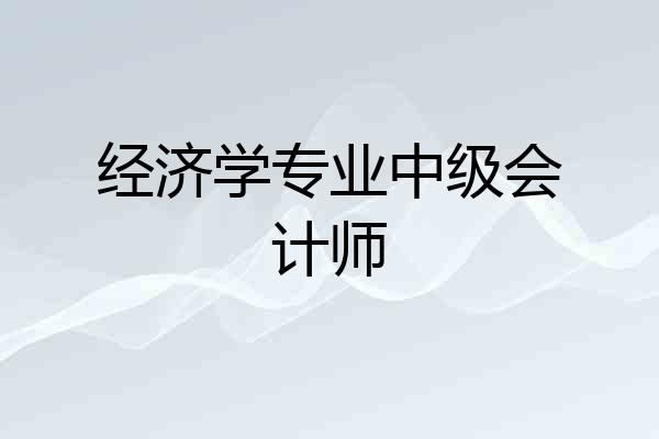 经济学专业中级会计师