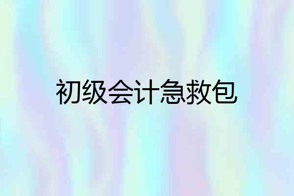 初级会计急救包