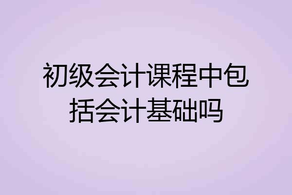 初级会计课程中包括会计基础吗