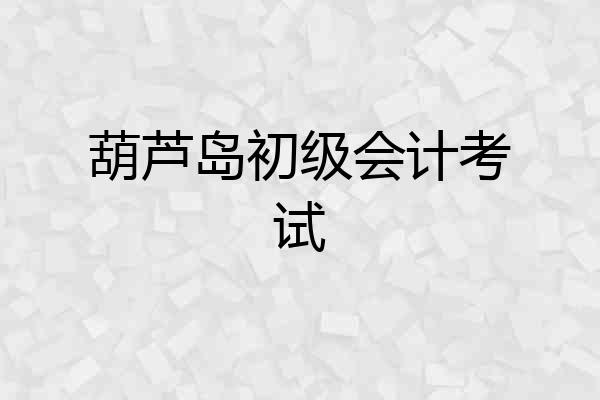 葫芦岛初级会计考试