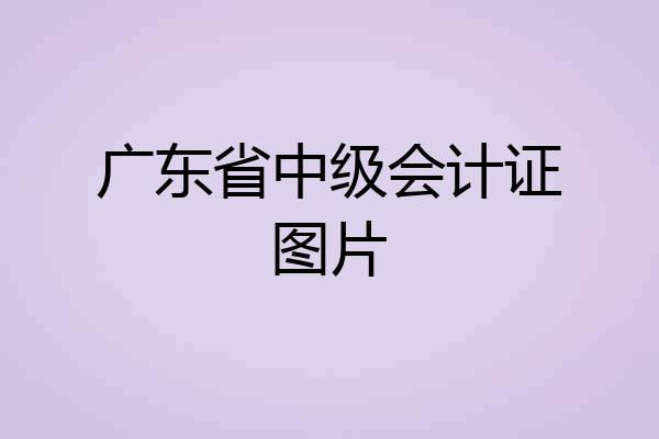 广东省中级会计证图片