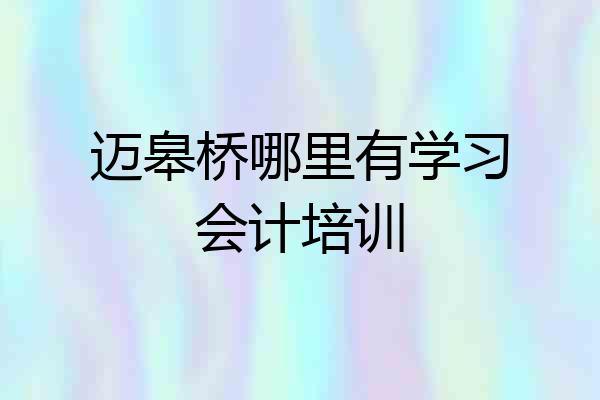 迈皋桥哪里有学习会计培训