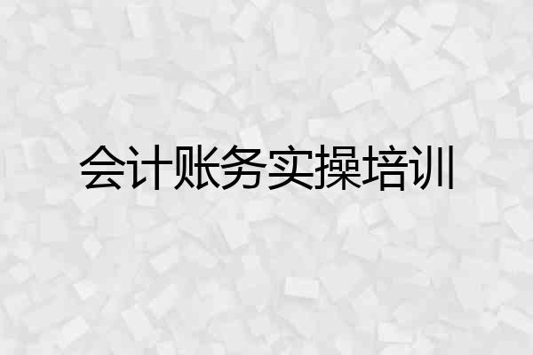 会计账务实操培训