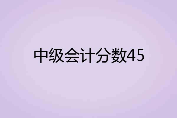 中级会计分数45