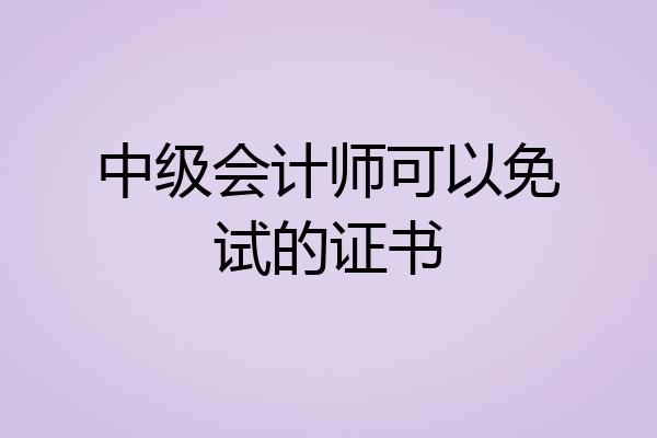 中级会计师可以免试的证书