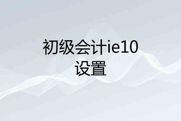 初级会计ie10设置