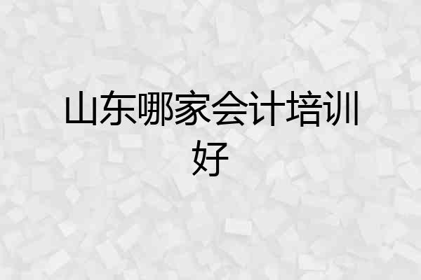 山东哪家会计培训好