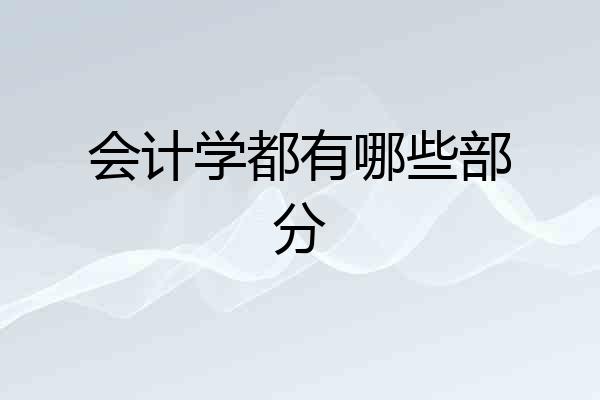 会计学都有哪些部分