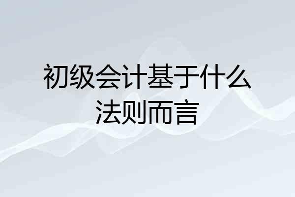 初级会计基于什么法则而言
