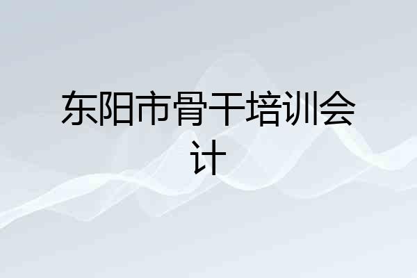 东阳市骨干培训会计